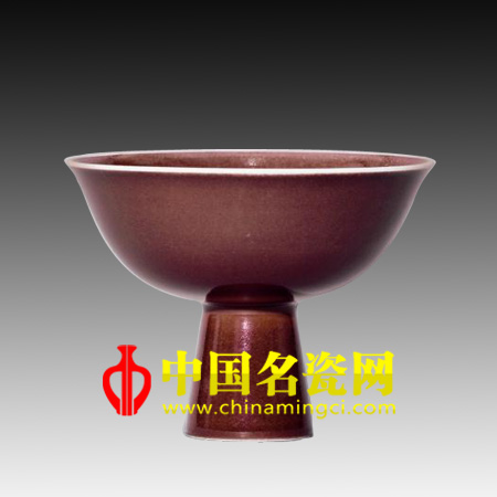 中国名瓷网 清乾隆 祭红釉马上杯