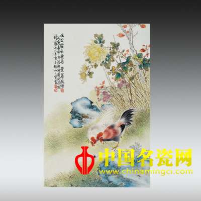 粉彩大吉图瓷板