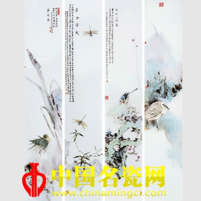 余森林 君子清风·粉彩花鸟