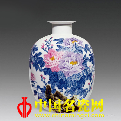 林正茂 国色天香 色釉斗彩瓷瓶