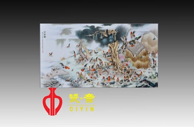 瓷板画：瓷上水墨出新花