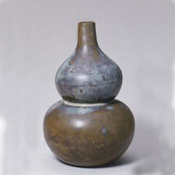 明宜兴窑样符铭茶叶末釉葫芦瓶