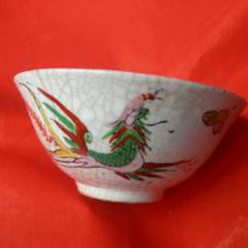 钟山窑【晚清龙凤茶碗】