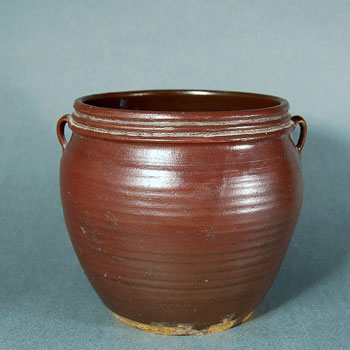 汨罗窑褐色釉双系罐